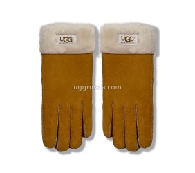 UGG Перчатки Замшевые Женские Коричневые