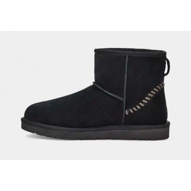 UGG Mens Classic Mini Deco Suede Boot Black