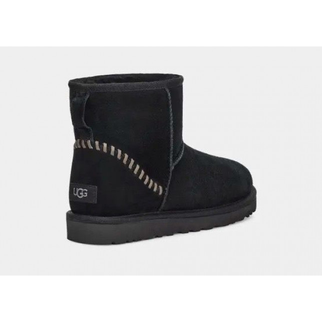 UGG Mens Classic Mini Deco Suede Boot Black