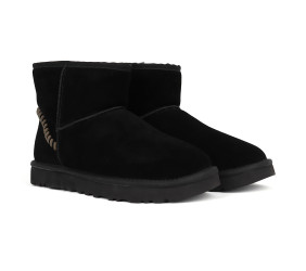 UGG Mens Classic Mini Deco Suede Boot Black