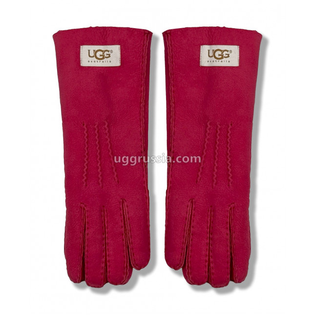 UGG Перчатки Замшевые Женские Розовые