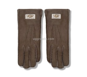 UGG Перчатки Кожаные Мужские Коричневые