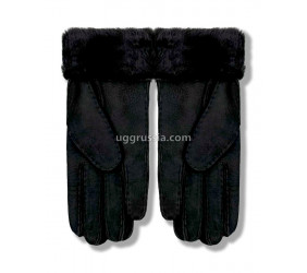 UGG Перчатки Замшевые Мужские Черные