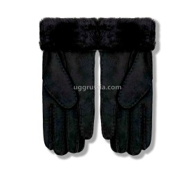 UGG Перчатки Замшевые Мужские Черные