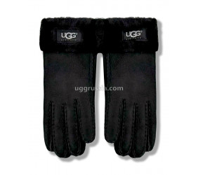 UGG Перчатки Замшевые Мужские Черные