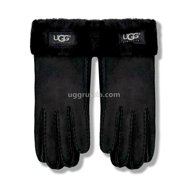 UGG Перчатки Замшевые Мужские Черные