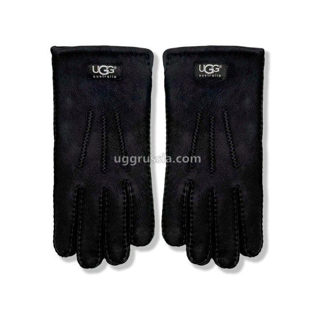 UGG Перчатки Кожаные Мужские Черные