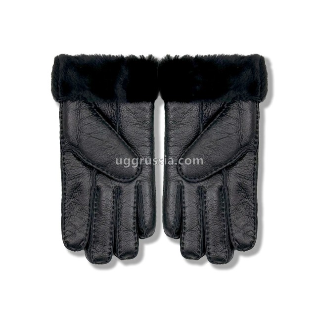 UGG Перчатки Кожаные Мужские Черные