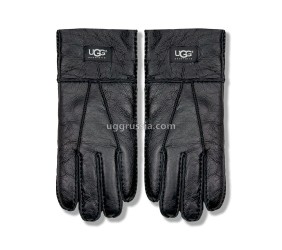 UGG Перчатки Кожаные Мужские Черные