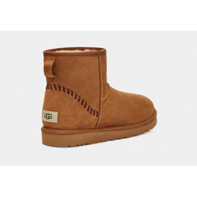 UGG Mens Classic Mini Deco Suede Boot Chestnut
