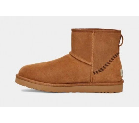 UGG Mens Classic Mini Deco Suede Boot Chestnut