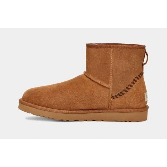 UGG Mens Classic Mini Deco Suede Boot Chestnut