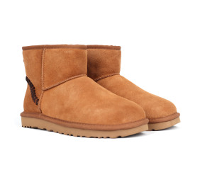 UGG Mens Classic Mini Deco Suede Boot Chestnut