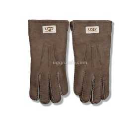 UGG Перчатки Кожаные Мужские Коричневые