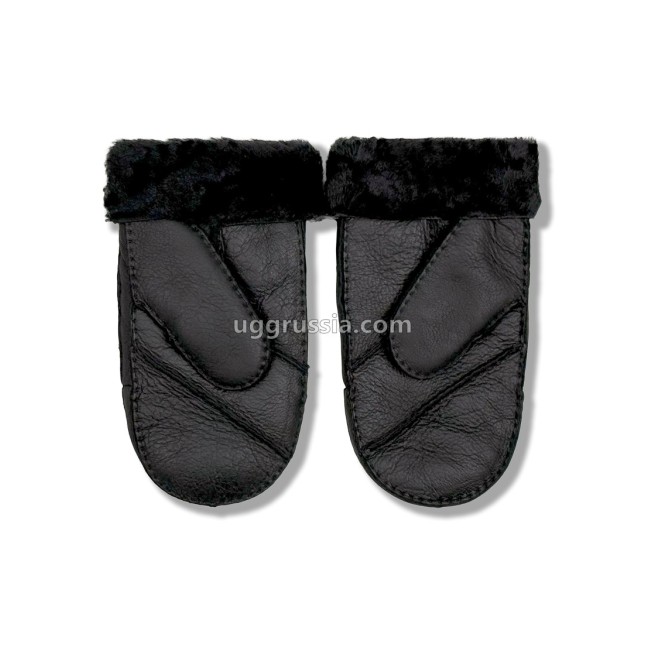 UGG Варежки Кожаные Мужские Черные