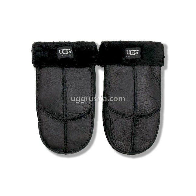 UGG Варежки Кожаные Мужские Черные