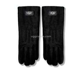 UGG Перчатки Замшевые Мужские Черные