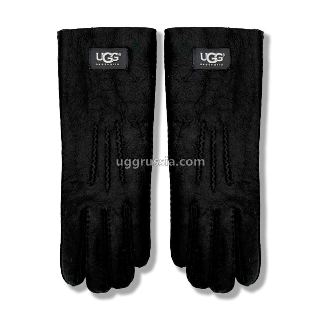 UGG Перчатки Замшевые Мужские Черные