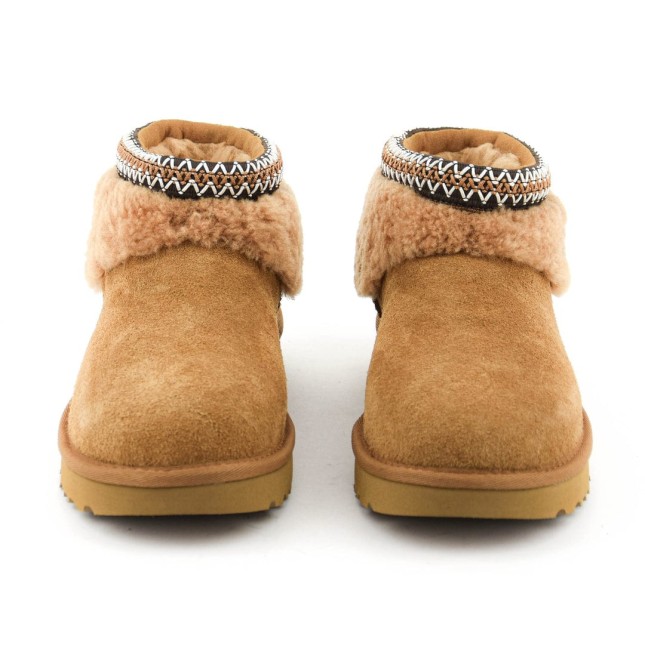 UGG Ultra Mini Lack Maxi Curly Boot Chestnut