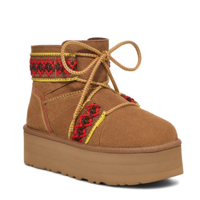 UGG Classic Mini II Braid Platform Chestnut