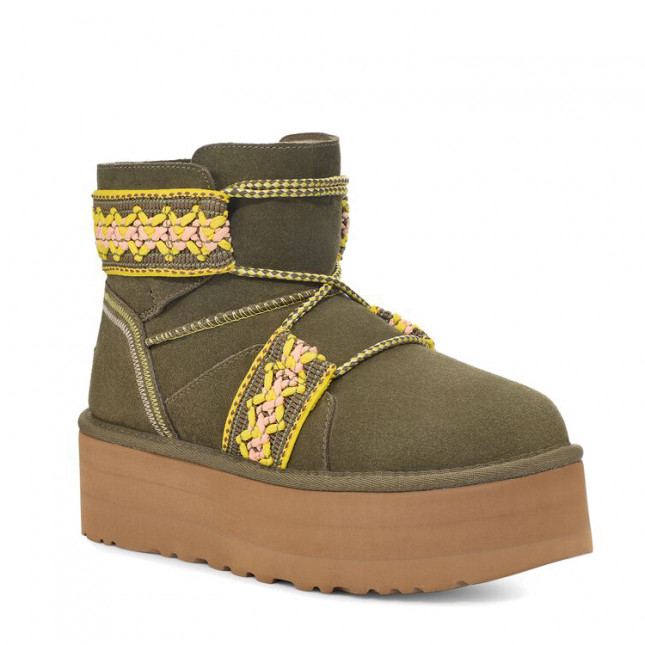 UGG Classic Mini II Braid Platform Green