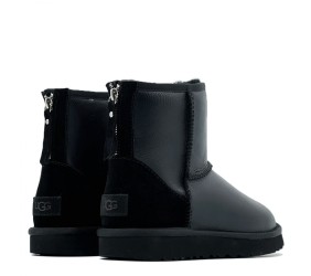UGG Classic Mini Zip Metallic Black (без камней)