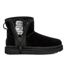 UGG Classic Mini Zipper Tape Logo Boot Black