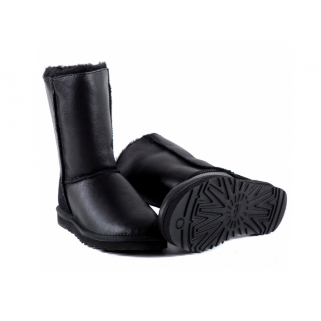 UGG Classic Short Zip Metallic Black