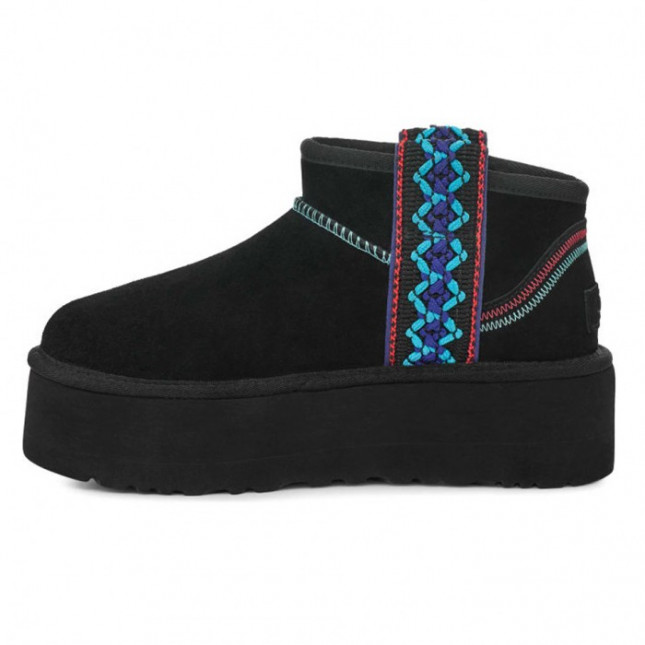 UGG Classic Ultra Mini Braid Platform Black