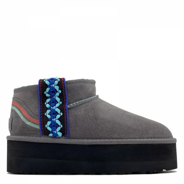 UGG Classic Ultra Mini Braid Platform Grey