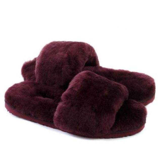 UGG Fluff Slide Slippers Dark Purple