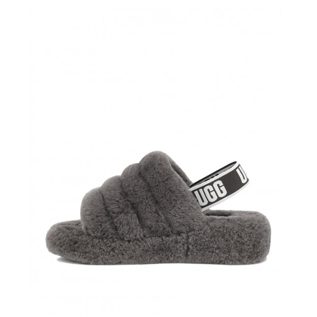 UGG Fluff Yeah Slide-Grey