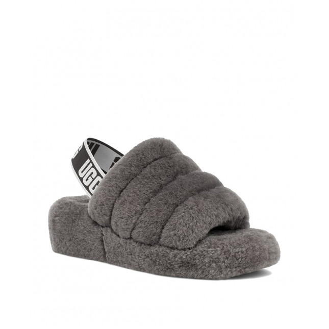 UGG Fluff Yeah Slide-Grey