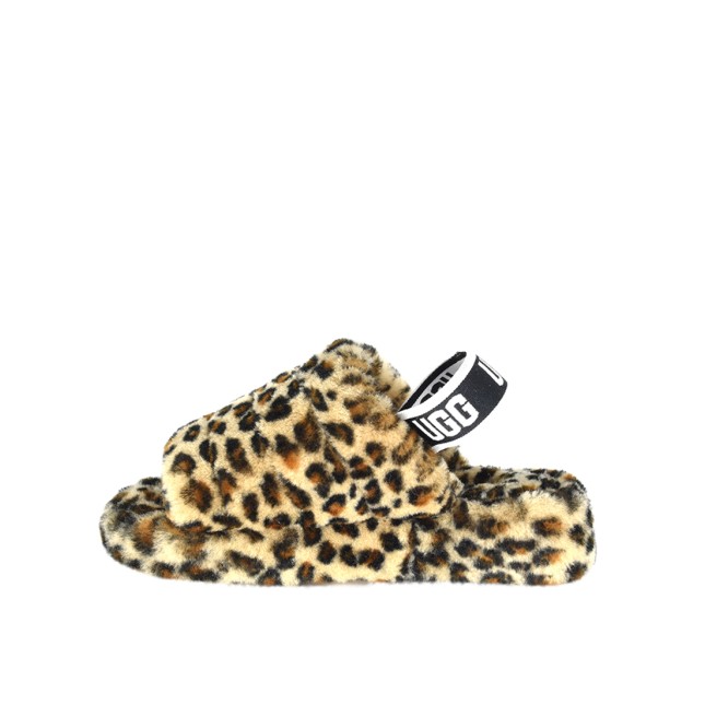 UGG Fluff Yeah Slide-Leopard