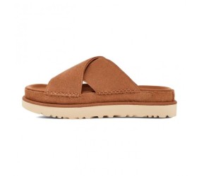 UGG Goldenstar Cross Slide - Chestnut