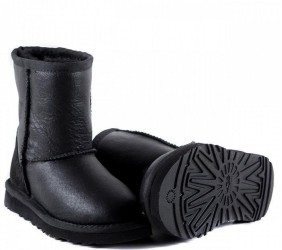 UGG Kids Classic Short Metallic Black