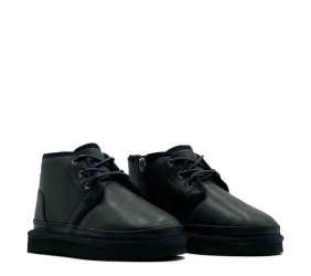 UGG Kids Neumel Zip Leather Black UGG Kids Neumel Zip Leather Black