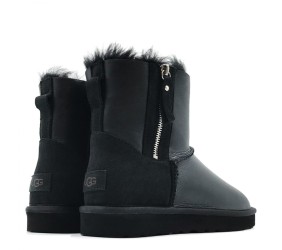 UGG Mens Classic Mini Double Zip Metallic Black