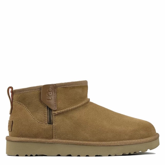 UGG Mens Classic Ultra Mini Zip Boot Chestnut