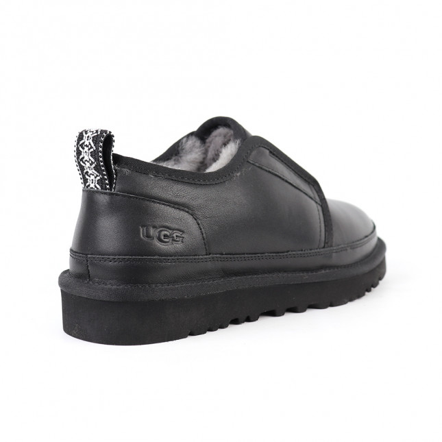 UGG Mens Slippers Flex Leather Black