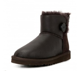 UGG Mini Bailey Button Metallic Chocolate