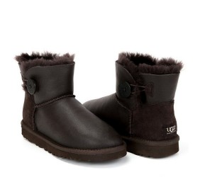 UGG Mini Bailey Button Metallic Chocolate