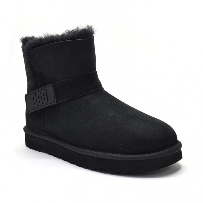 UGG Mini Bailey Graphic Logo Suede Black