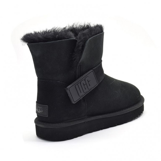 UGG Mini Bailey Graphic Logo Suede Black