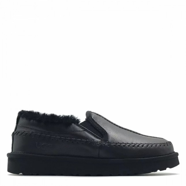 UGG Stitch Slip Leather Black