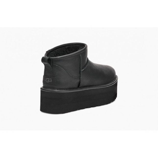 UGG Classic Ultra Mini Platform Black Leather