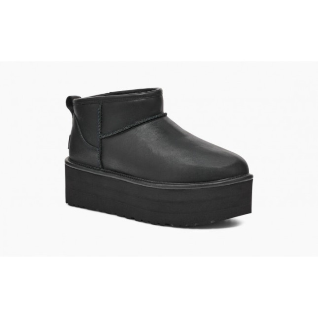 UGG Classic Ultra Mini Platform Black Leather