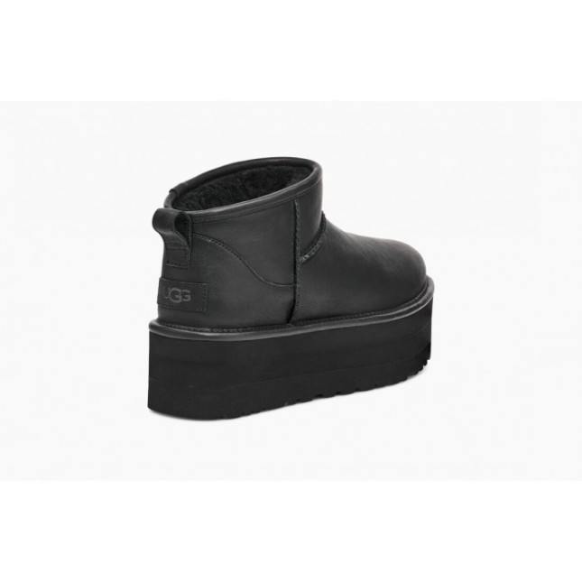 UGG Classic Ultra Mini Platform Black Leather