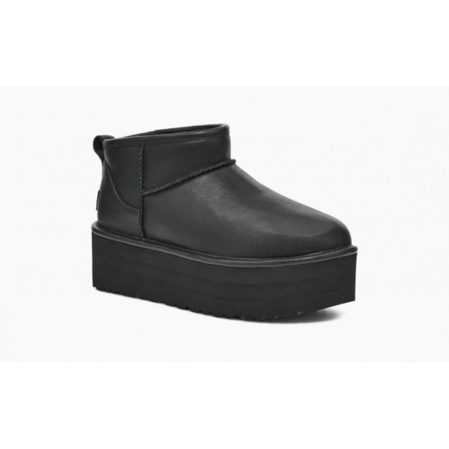 UGG Classic Ultra Mini Platform Black Leather