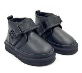 UGG Kids Neumel Snapback Leather Black